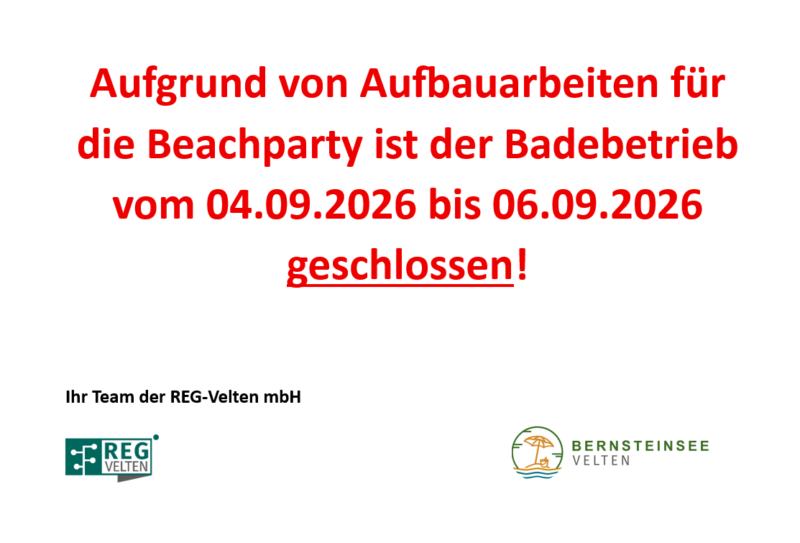 Screenshot Badebetrieb geschlossen
